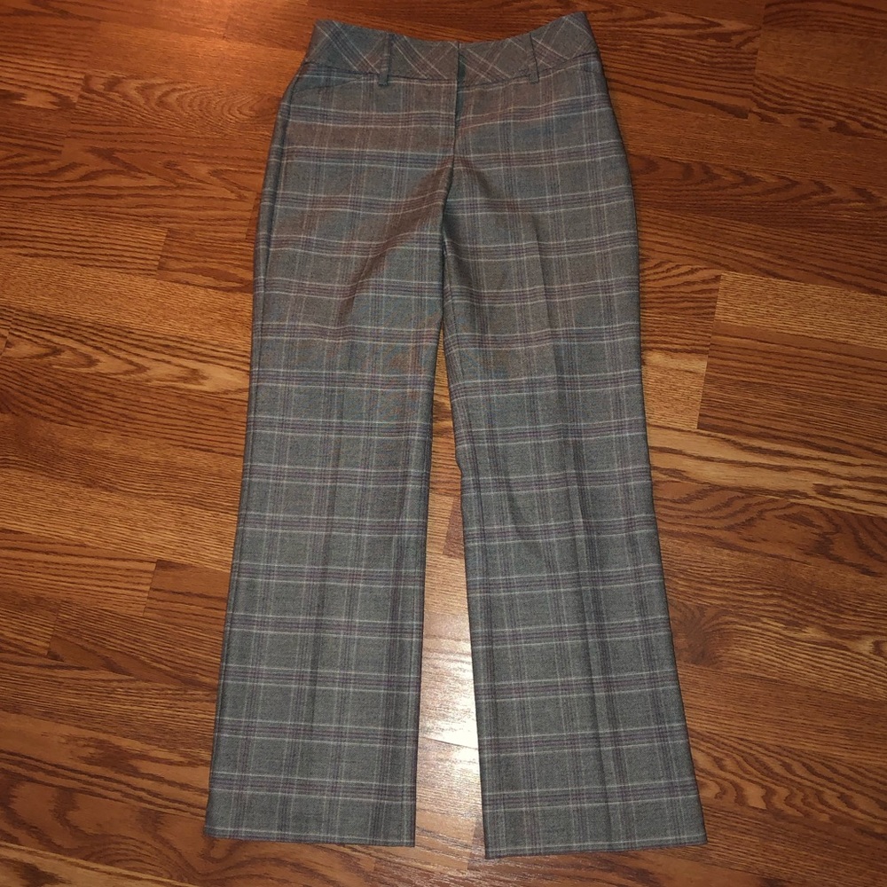 NWOT - LOFT formal grey plaid pants size 0p